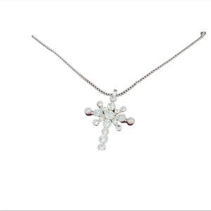 Camrose Kross JBK Clear Rhinestone Starlight Silver Tone Cross